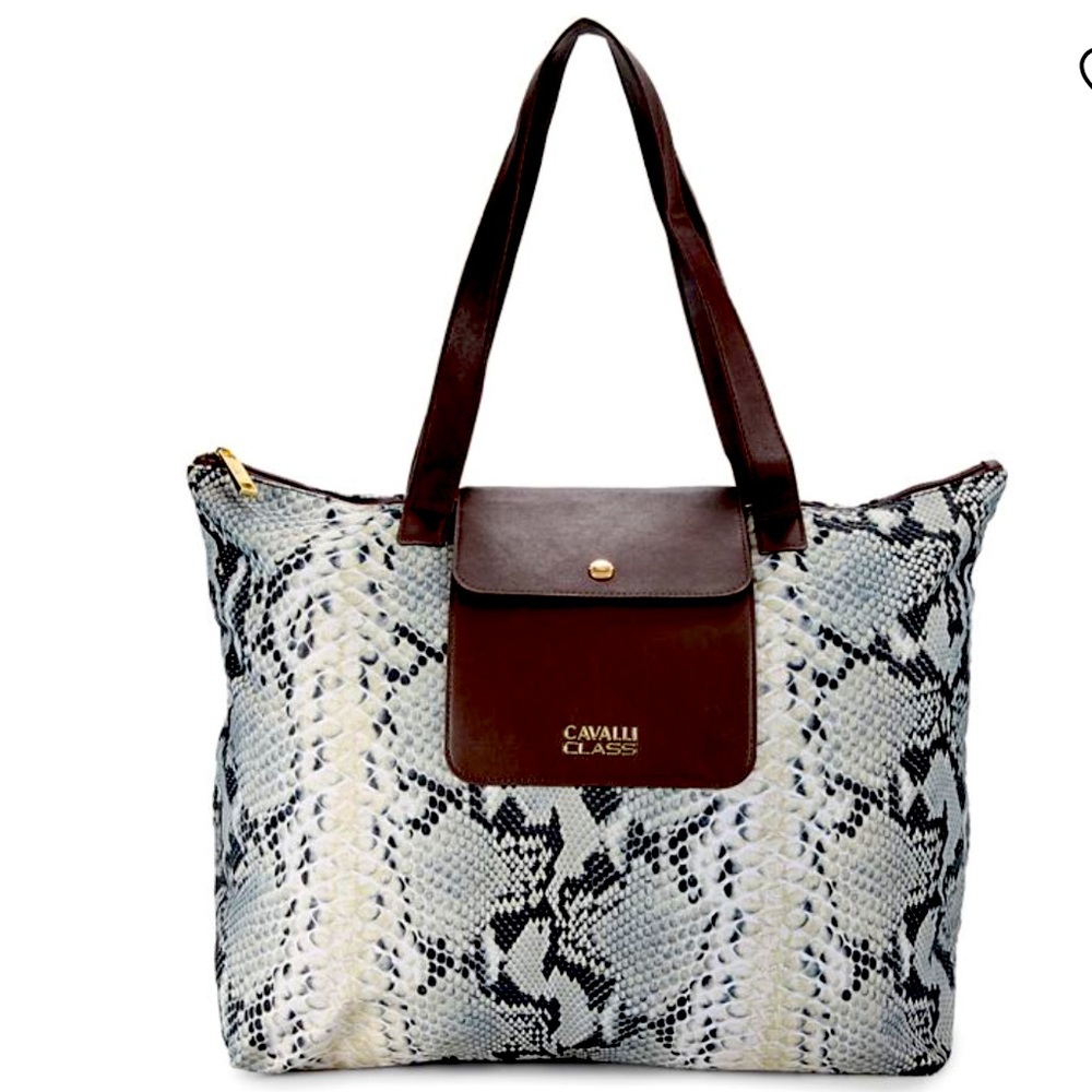 New CAVALLI CLASS BY ROBERTO CAVALLI
Extra Large Snakeskin Embossed Tote